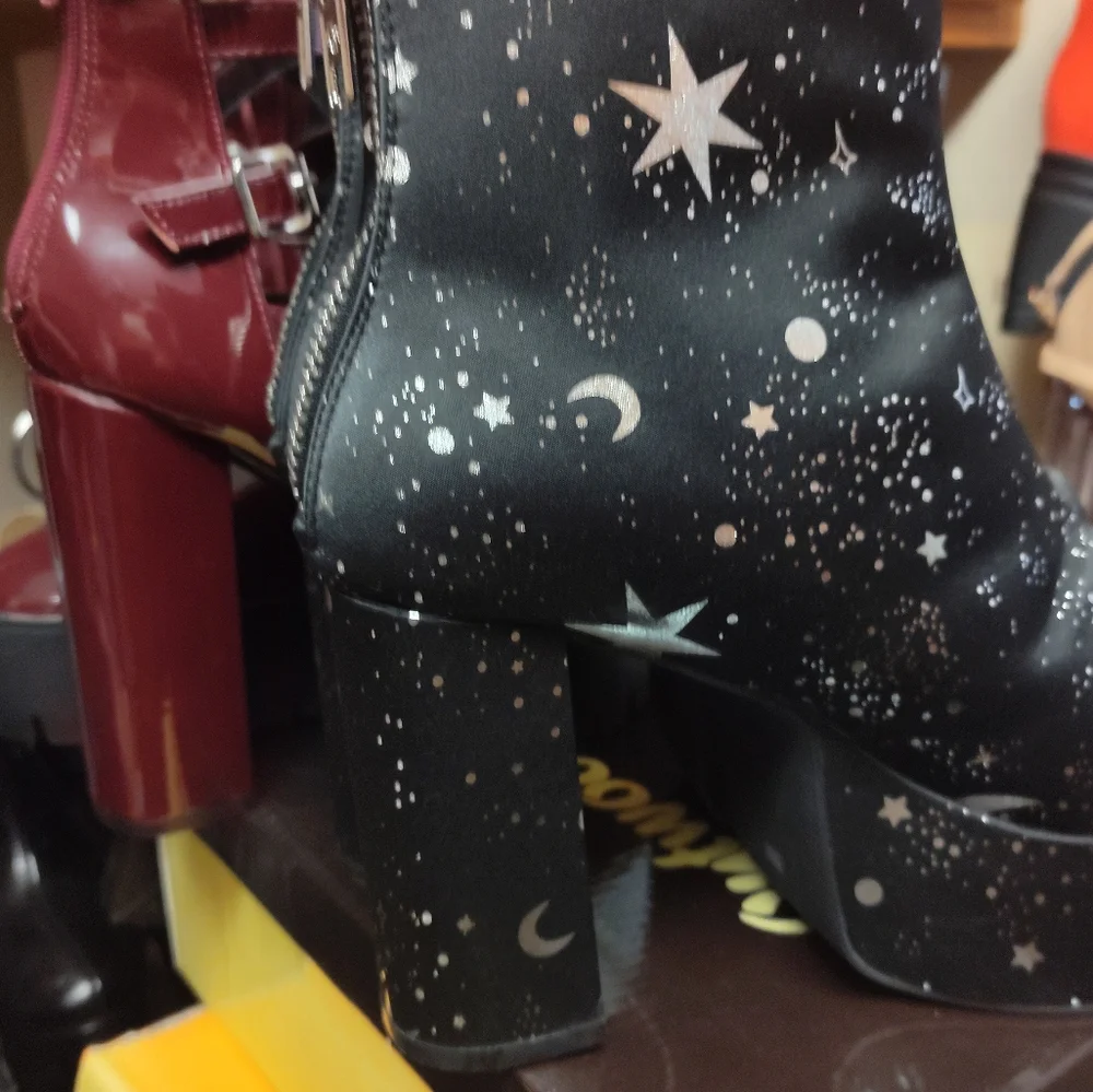 Current Mood Black Starry Ankle Boots - Picture 4 of 6